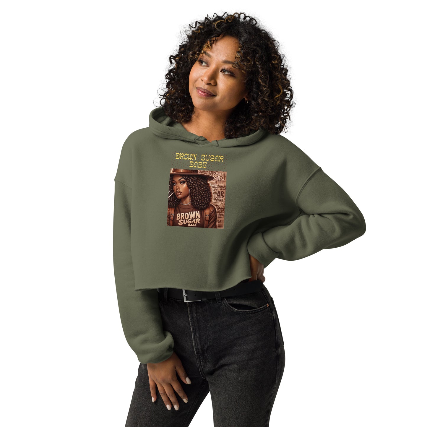 Brown Sugar Babe Crop Hoodie