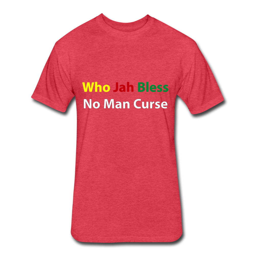 Fitted JAH BLESS Tees - heather red