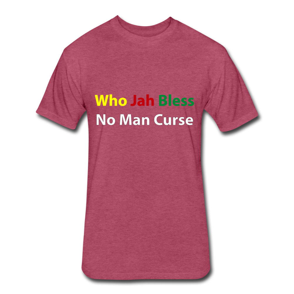 Fitted JAH BLESS Tees - heather burgundy