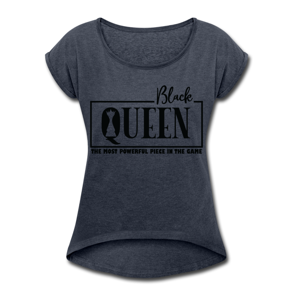 Queen Women's Roll Cuff T-Shirt - navy heather