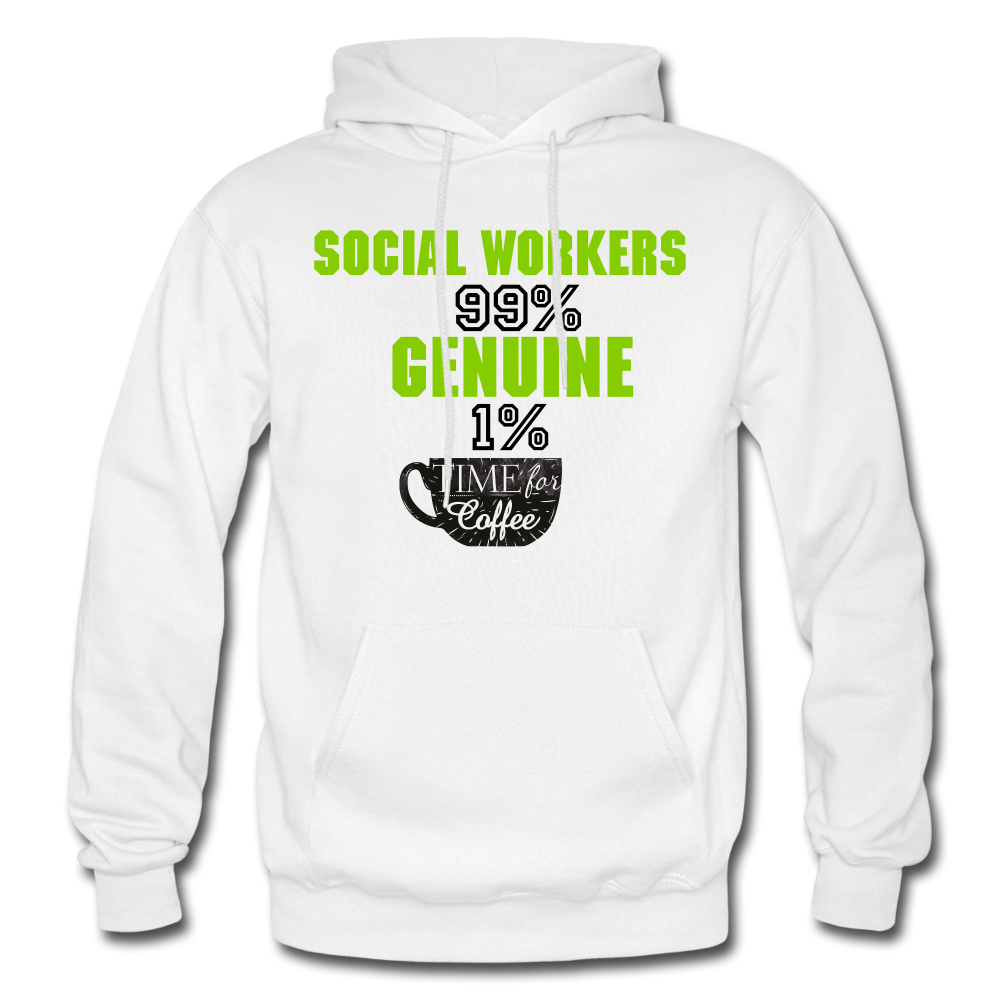 SOCIAL WORK and coffee Hoodie - white