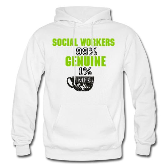 SOCIAL WORK and coffee Hoodie - white