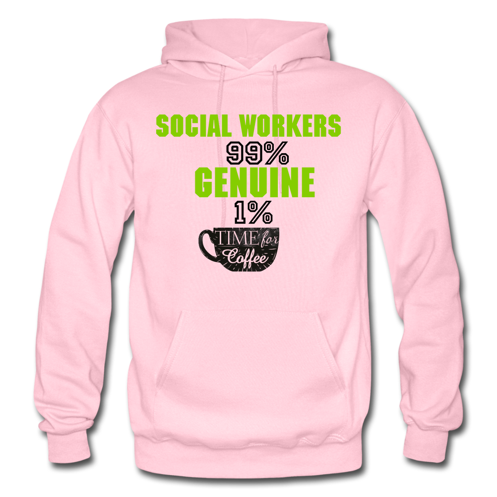 SOCIAL WORK and coffee Hoodie - light pink