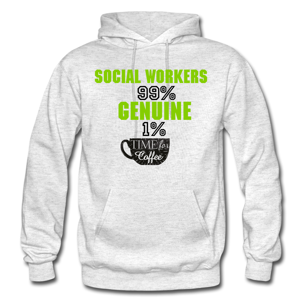 SOCIAL WORK and coffee Hoodie - light heather gray