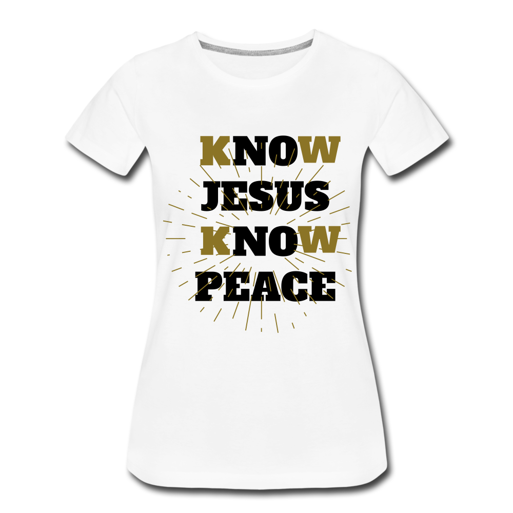 NO JESUS KNOW PEACE T-Shirt - white