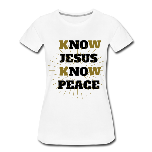 NO JESUS KNOW PEACE T-Shirt - white