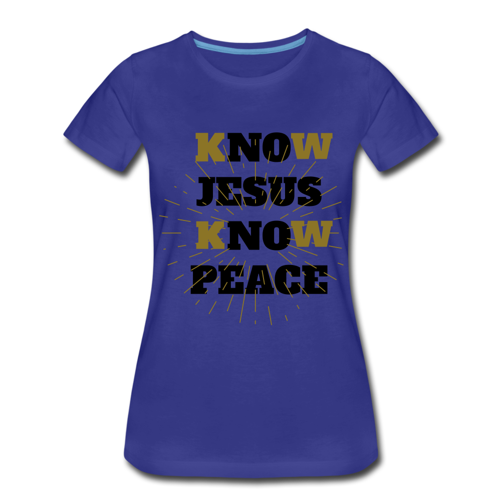 NO JESUS KNOW PEACE T-Shirt - royal blue