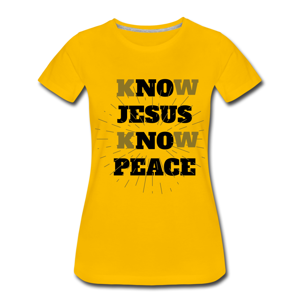 NO JESUS KNOW PEACE T-Shirt - sun yellow