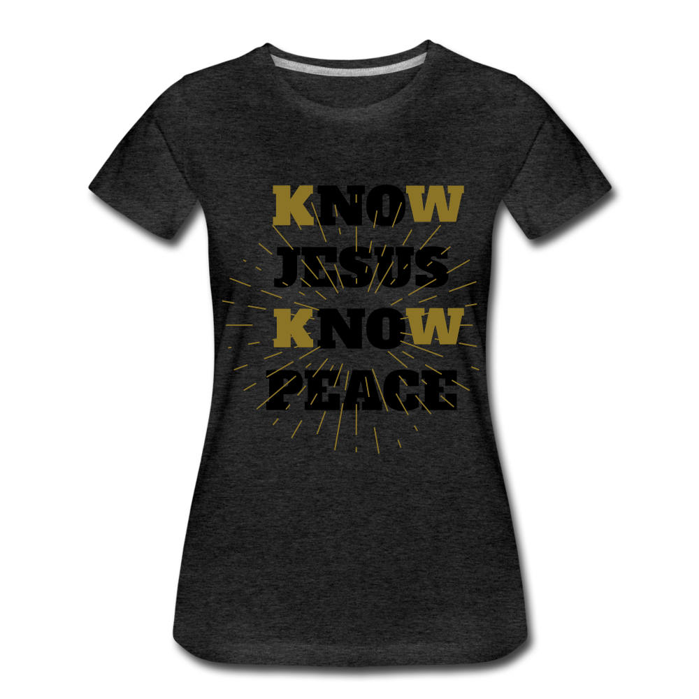 NO JESUS KNOW PEACE T-Shirt - charcoal grey